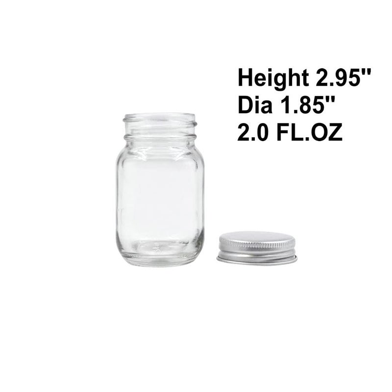 ROORUZ U Pack 2oz Mason Jar with Silver Lid for Honey Jam Spice Pack of 24 Sets - Image 3